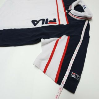 VTG FILA Men ' s XL White Polo Shirt 4