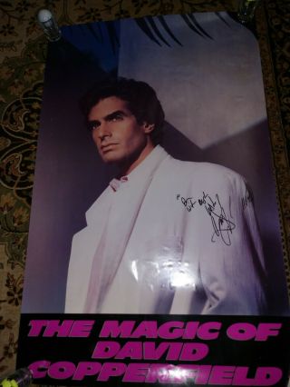 David Copperfield Magician 1986 Vintage Signed Print 24 " X 36 " Rare Image Vintage
