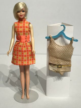 Casey Barbie Doll 1180 With Clothes & Francie Dress Blonde Vintage