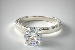 1.  82ct Brilliant Cut Real Moissanite Vintage Engagement Ring 14k White Gold Over