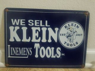Vintage Klein Tools Porcelain Sign 1950 
