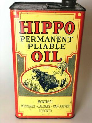 Rare ACME Hippo Permanent Pliable Oil Sealer Varnish 1Gal Canada Advertising Vtg 2
