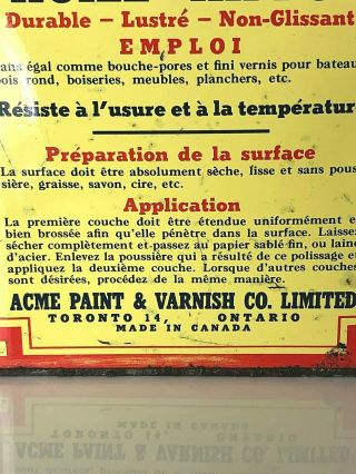Rare ACME Hippo Permanent Pliable Oil Sealer Varnish 1Gal Canada Advertising Vtg 4