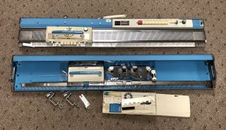 Vintage Brother Profile Kh - 588 Knitting Machine Tools Accessories Blue Case