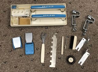 Vintage Brother Profile KH - 588 Knitting Machine Tools Accessories Blue Case 7