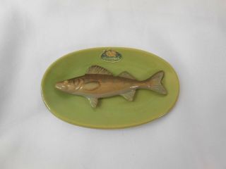 Vintage Signed Rosemeade Pottery Fish Plaque 1