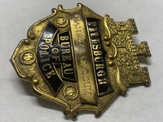 Obsolete RARE 1930 ' s Pittsburgh PA Bureau of Police Detective Style Badge 3