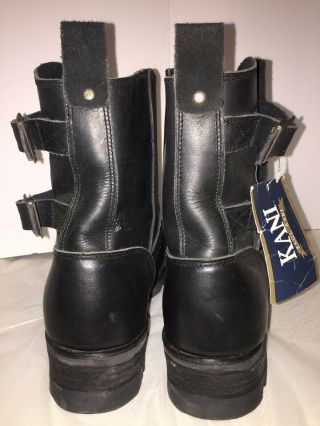 Karl Kani Men Size 14 Vintage Leather Motorcycle Riding Boots Rare Triple Buckle 5