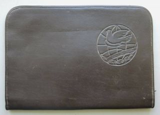Vintage Soviet Russian File Folder Document Pouch // Globe Dove Peace Committee