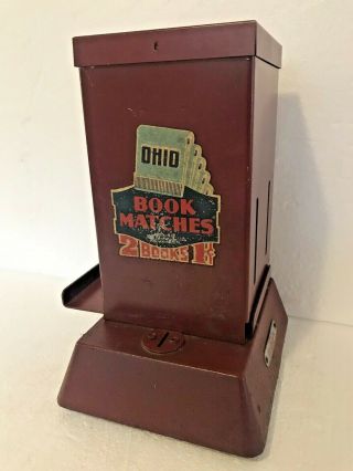 Vintage Ohio Book Matches Penny Vending Machine Coin - Op 2 For 1 Cent With Key