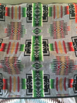 Vtg Beaver State Pendleton Wool Navajo Aztec Indian Blanket “79 X 83 2