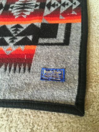Vtg Beaver State Pendleton Wool Navajo Aztec Indian Blanket “79 X 83 6