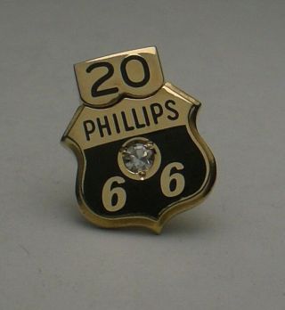 Vtg.  Phillips 66 Gas/oil Co.  10k Gold Emblem Badge Employee Award Tie/lapel Pin