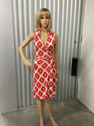 Diane Von Furstenberg Vintage Mod Wrap Dress Size 8