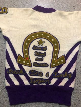 Omega Psi Phi Fraternity Vintage 1960’s 100 Wool Small Size Sweater 3