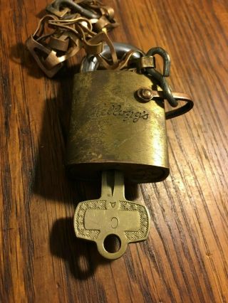 Vintage Kelloggs Company Best Padlock & Chain Collectible USA 8