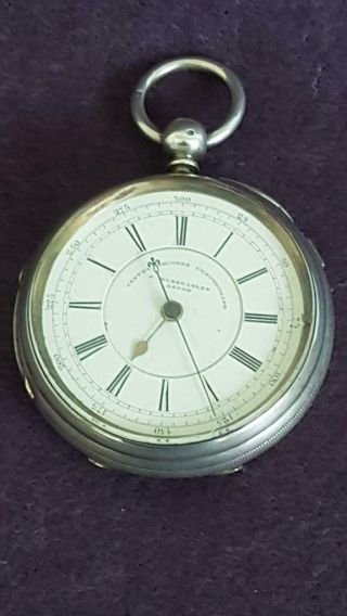 Winstanley 1891 Sterling Silver Centre Seconds Chronograph Pocket Watch A/f