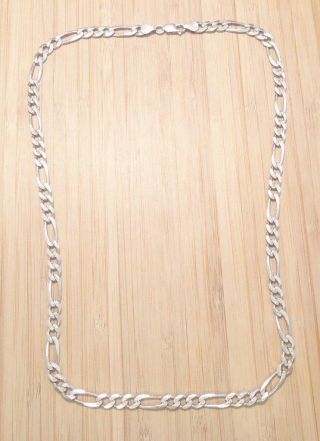 Sterling Silver Figaro Link Chain Necklace Italy 24 " 37.  8 Grams 12 - C877
