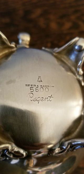 Silverplate Vintage Coffee Tea Set Reed & Barton Regent 5600 Sugar Bowl Creamer 8