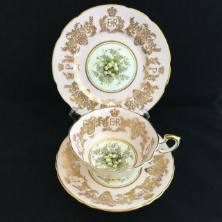 Pragon Queen Elizabeth 11 Bone China Vintage Trio Royal Visit Australia 1953