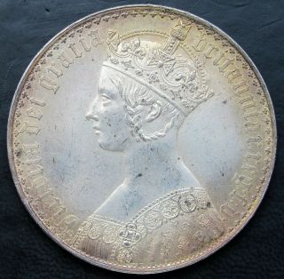 Rare 1847 Victoria Gothic Crown,  Undecimo,  Silver Coin 39mm 28.  4g