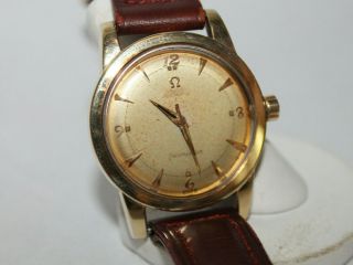 Vintage Omega Seamaster Automatic Bumper Mens Watch 17j Cal.  354 Gold Capped