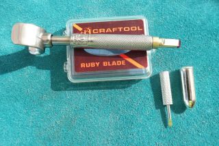 Leather Tools/ Vintage Al Stohlman 3/8 " Adj Swivel Knife & Craftool Ruby Blade