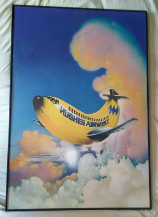 Hughes Airwest Vintage Aviation Poster Rodriguez 70 