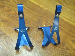 Nos Vintage Campagnolo Clip In Pedal Toe Clips - Blue Anodized