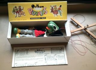 Vintage Pelham Jiminy Cricket Puppet W/box,  Instructions & Paper