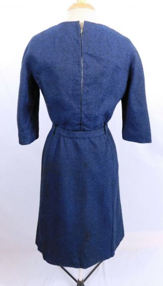 1950s Christian Dior Numbered Couture Autumn 1959 Yves Saint Laurent Wool Dress 8