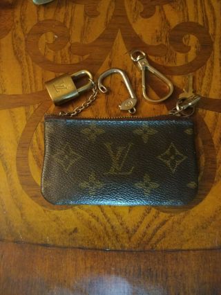 Louis Vuitton Monogram Sig.  Change Bag Broke Clip Replace W/ Vintage Lv Padlock