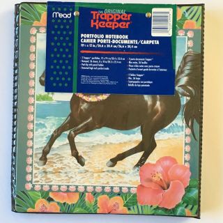 Vintage Mead Trapper Keeper 29096 Horse On Beach Portfolio Notebook & 2 Folders 2