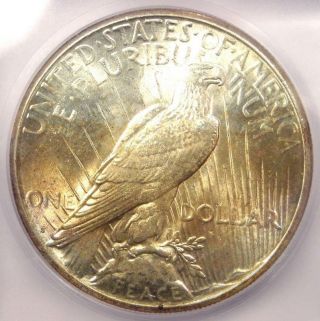 1924 - S Peace Silver Dollar $1 - ICG MS63 - Rare Certified BU Coin - $520 Value 4