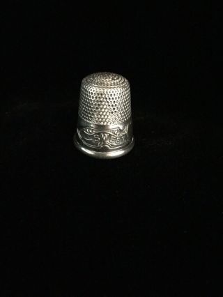 Vintage Sterling Silver " Sweet Heart " Embossed Thimble,  Sz 11