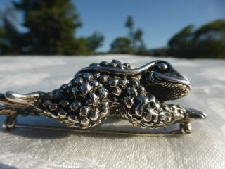 Spectacular Sterling Silver Signed Barry Keiselstein Cord Frog Brooch Well Made
