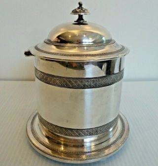Silver Plated Biscuit Box W/ Hinged Domed Lid,  " R.  Broadhead & Co " Sheffield Eng