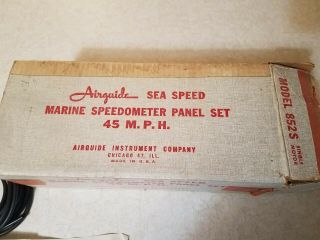 Vintage NOS Airguide marine speedometer panel set model 852s outboard motor boat 5