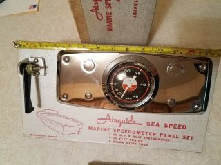 Vintage NOS Airguide marine speedometer panel set model 852s outboard motor boat 7