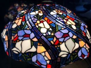 21 " Vintage Tiffany Style Wisteria Stained Glass Lamp Shade