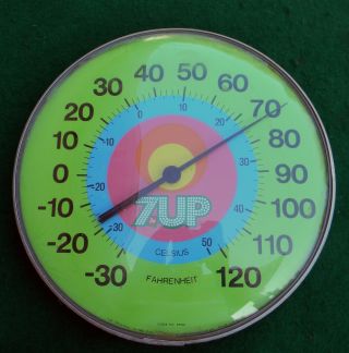 Vintage 7up Soda Peter Max Pop Art 12 " Round Thermometer