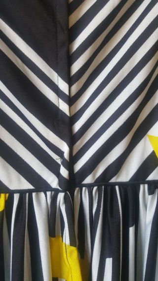 Vintage Jerry Marsch for Mardi Gras Neiman Marcus maxi black white stripe yellow 4