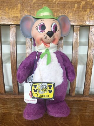 Vintage Hanna Barbera Blabber Mouse Knickerbocker Plush Toy 