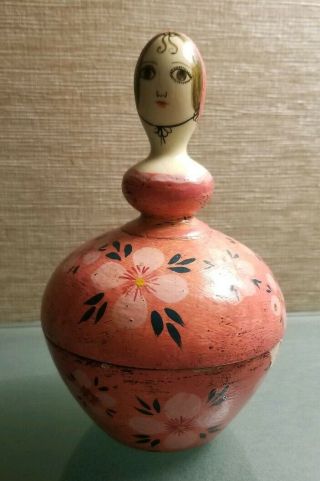 Vtg Med Cen Gemma Taccogna Mexico Papier Mache Folk Art Jewelry Holder 2 Pc