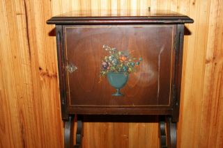 Antique Vintage Cigar Humidor Smoking Stand Table COPPER LINED 2