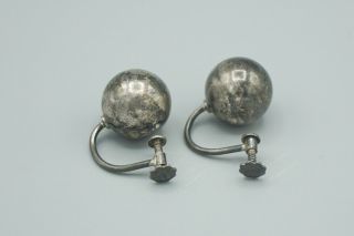 VTG Authentic Georg Jensen Sterling Silver Ball Screw Back Earrings 298 2