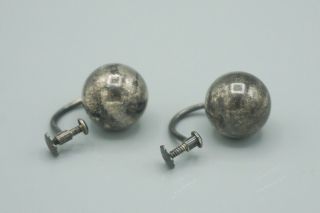 VTG Authentic Georg Jensen Sterling Silver Ball Screw Back Earrings 298 3