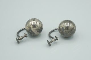 VTG Authentic Georg Jensen Sterling Silver Ball Screw Back Earrings 298 4