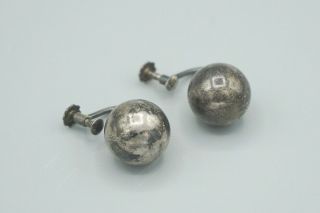VTG Authentic Georg Jensen Sterling Silver Ball Screw Back Earrings 298 5