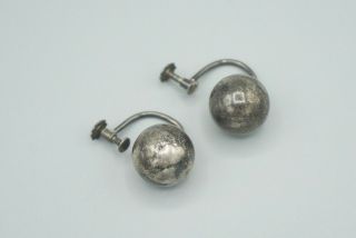 VTG Authentic Georg Jensen Sterling Silver Ball Screw Back Earrings 298 6